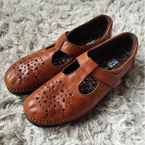 SAS Roamer Shoe Tripad Comfort Mary Jane Velcro Chestnut Brown US 10 Made in USA